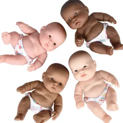 10 Inch Huggable Multicultural Baby Dolls | Set of 4 Soft Vinyl Realistic Baby Dolls