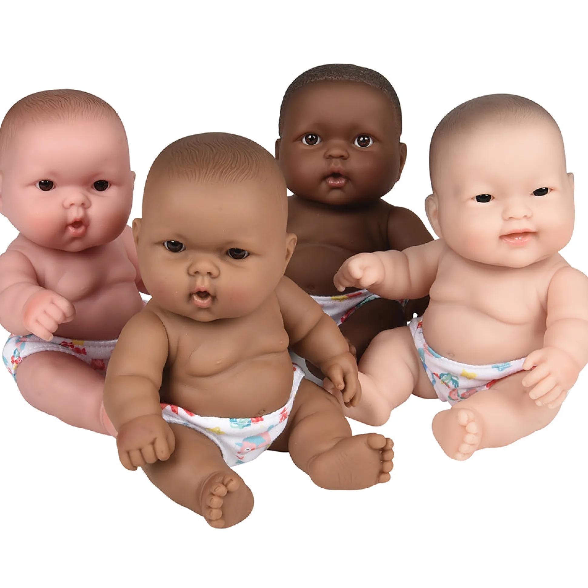 10 Inch Huggable Multicultural Baby Dolls | Set of 4 Soft Vinyl Realistic Baby Dolls