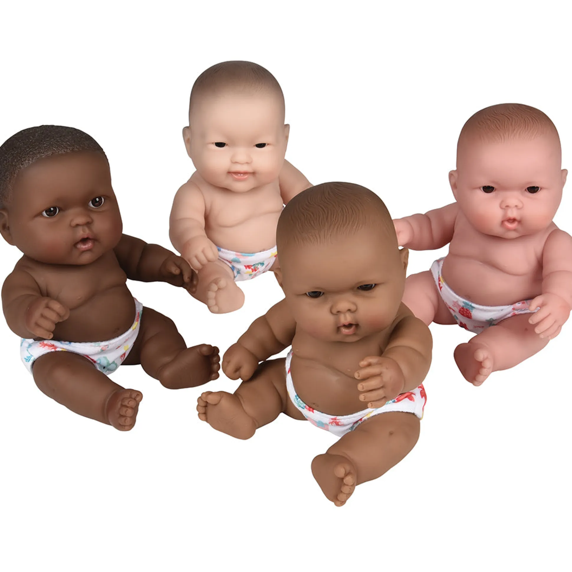 10 Inch Huggable Multicultural Baby Dolls | Set of 4 Soft Vinyl Realistic Baby Dolls