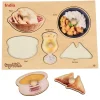 Indian Food Wooden Knob Puzzle | Preschool Peg Puzzle Featuring Real Food Photography