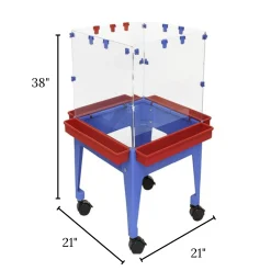 Indoor/Outdoor 4-Sided Clear Art Easel with Drying Rack and Locking Casters
