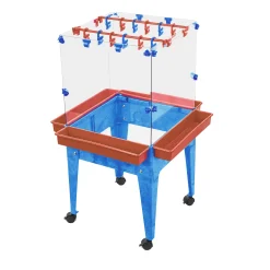 Indoor/Outdoor 4-Sided Clear Art Easel with Drying Rack and Locking Casters
