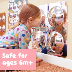 Infant & Toddler Sensory Bubble Dome Mirror | Durable Acrylic Wall Mirror