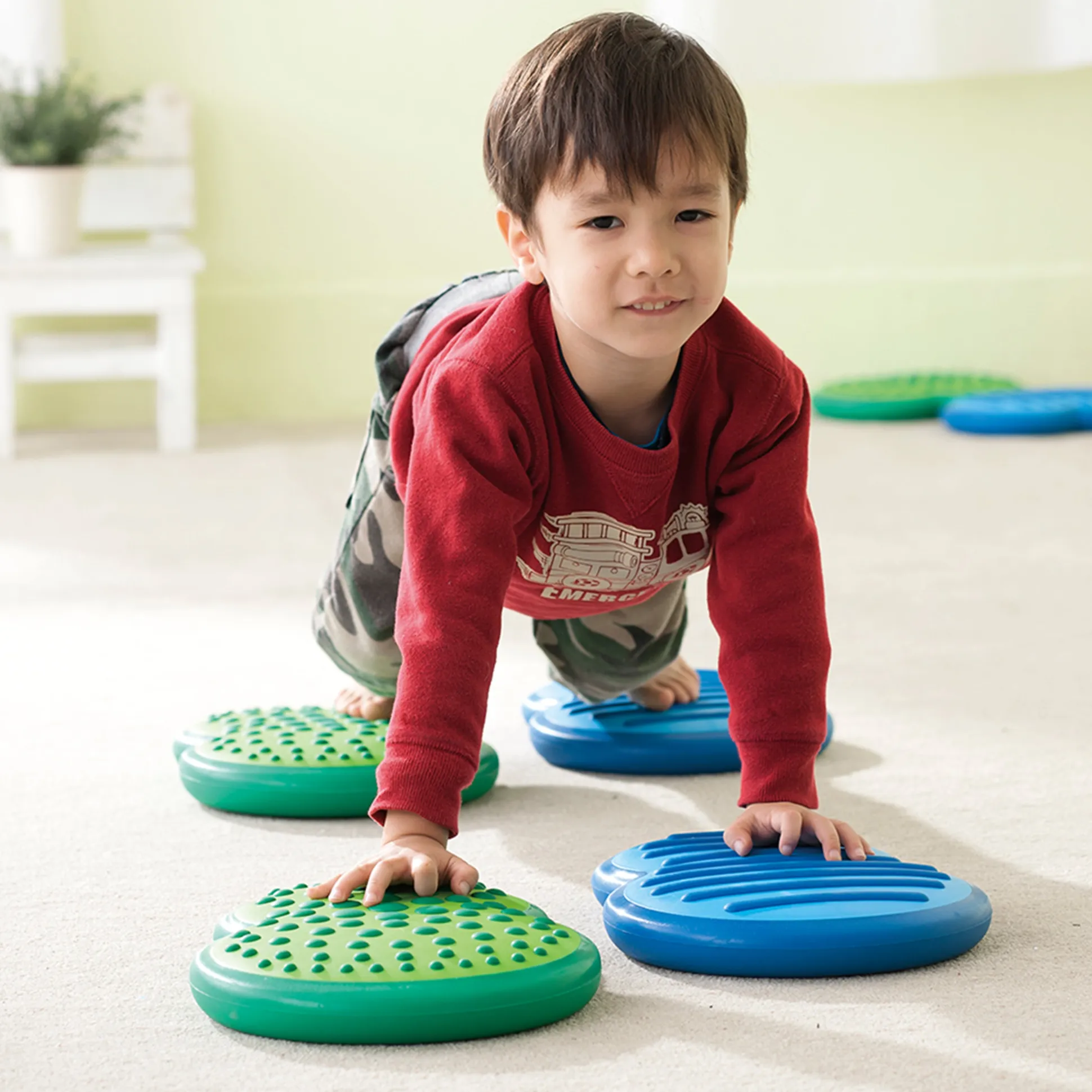 Inflatable Balance Stepping Clouds | Portable Balance Path Set with Textured Sensory Surfaces