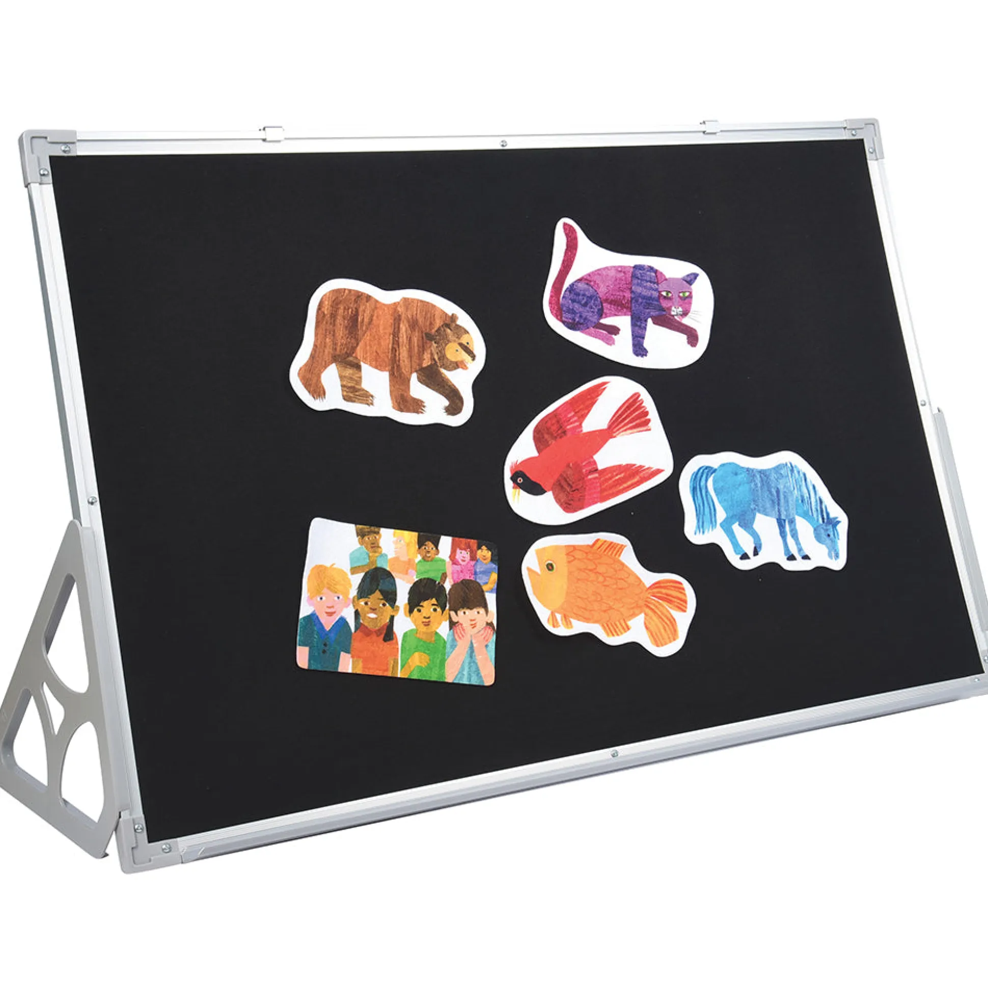 3-in-1 Magnetic Whiteboard & Flannel Story Board | 24" x 36" Dual-Sided Classroom Display