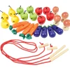 Interactive Fruit & Vegetable Threading Set | 24-Piece Lacing Activity for Fine Motor Skills & Early Learning
