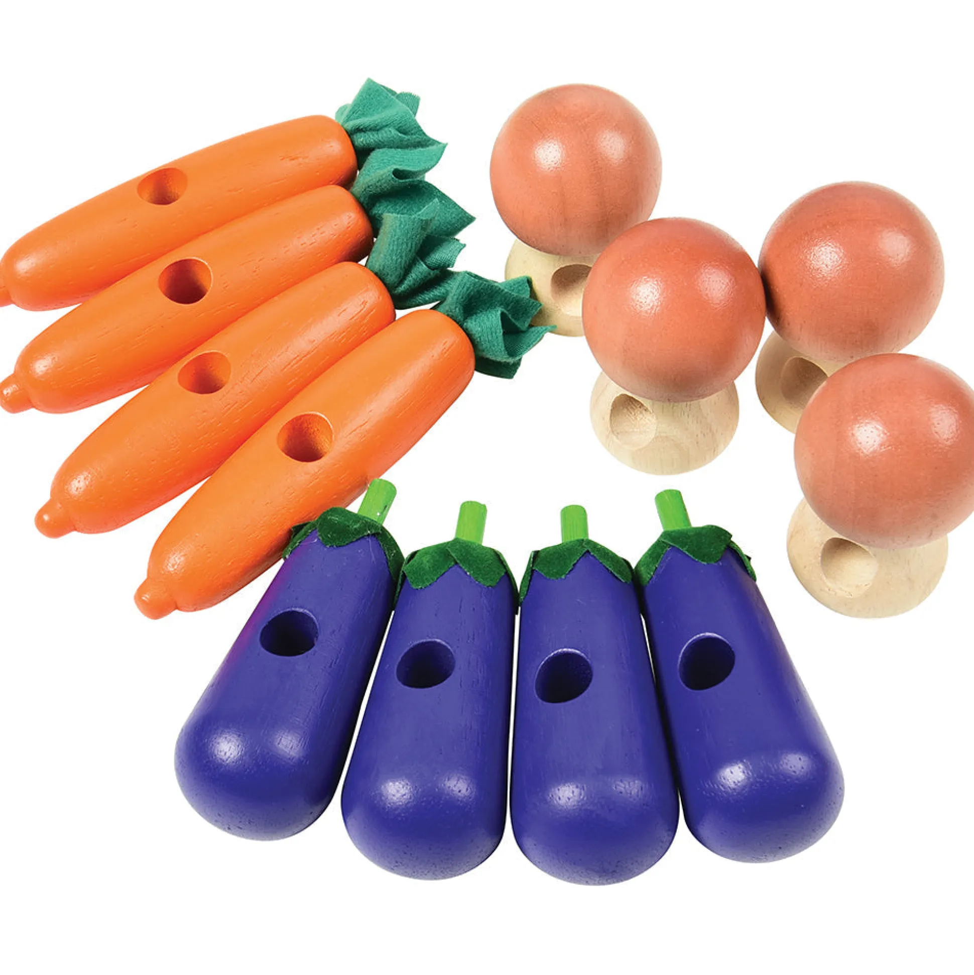 Interactive Fruit & Vegetable Threading Set | 24-Piece Lacing Activity for Fine Motor Skills & Early Learning
