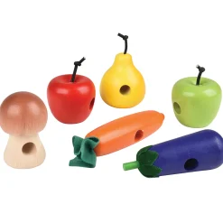 Interactive Fruit & Vegetable Threading Set | 24-Piece Lacing Activity for Fine Motor Skills & Early Learning