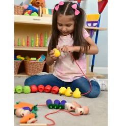 Interactive Fruit & Vegetable Threading Set | 24-Piece Lacing Activity for Fine Motor Skills & Early Learning