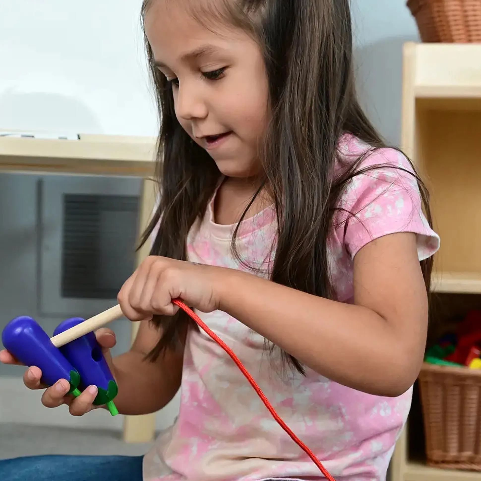 Interactive Fruit & Vegetable Threading Set | 24-Piece Lacing Activity for Fine Motor Skills & Early Learning