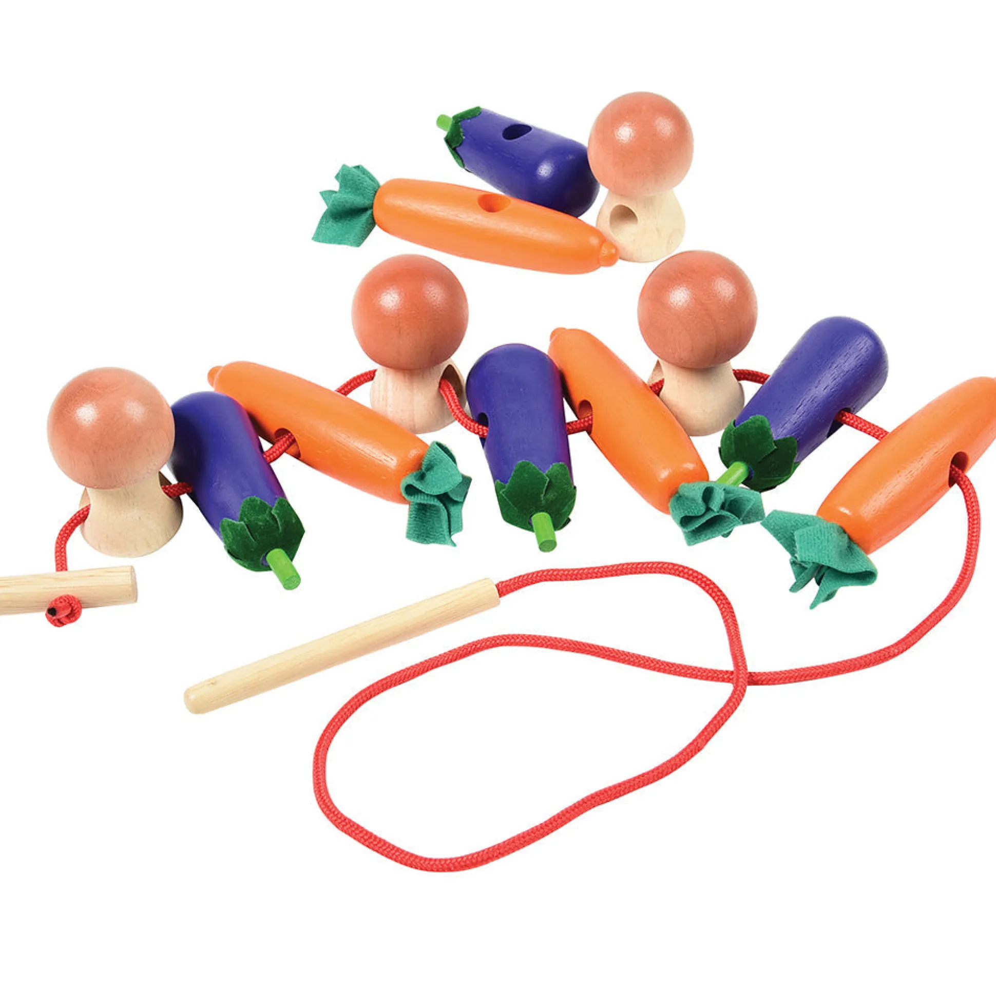 Interactive Fruit & Vegetable Threading Set | 24-Piece Lacing Activity for Fine Motor Skills & Early Learning