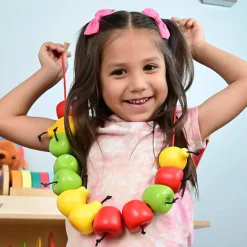 Interactive Fruit & Vegetable Threading Set | 24-Piece Lacing Activity for Fine Motor Skills & Early Learning
