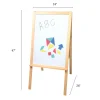 4-in-1 Wooden Easel with Magnetic Write-and-Wipe Board