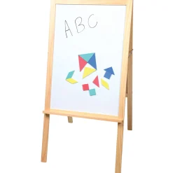 4-in-1 Wooden Easel with Magnetic Write-and-Wipe Board