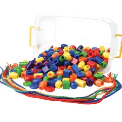 250 Jumbo Plastic Beads with 5 Tipped Lacing Cords