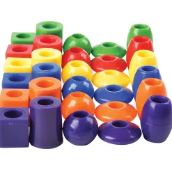 250 Jumbo Plastic Beads with 5 Tipped Lacing Cords