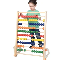 Jumbo Wooden Abacus Counting Frame | 100 Beads for Preschool Math Learning