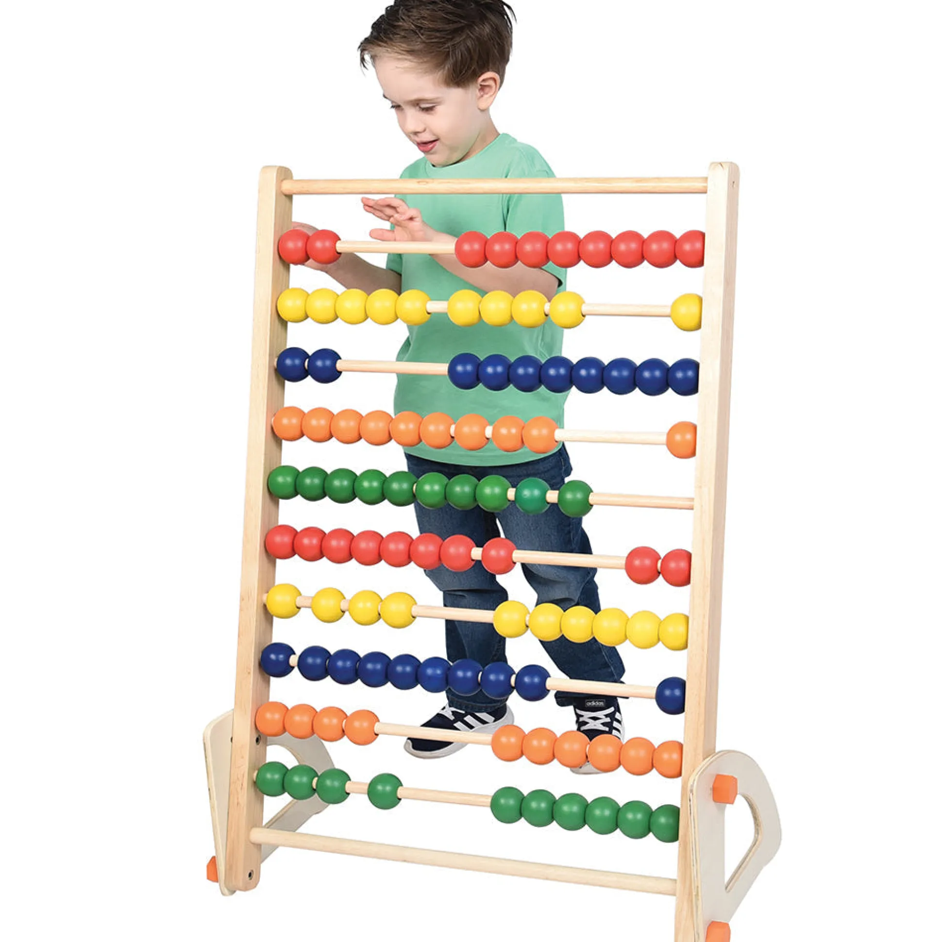 Jumbo Wooden Abacus Counting Frame | 100 Beads for Preschool Math Learning