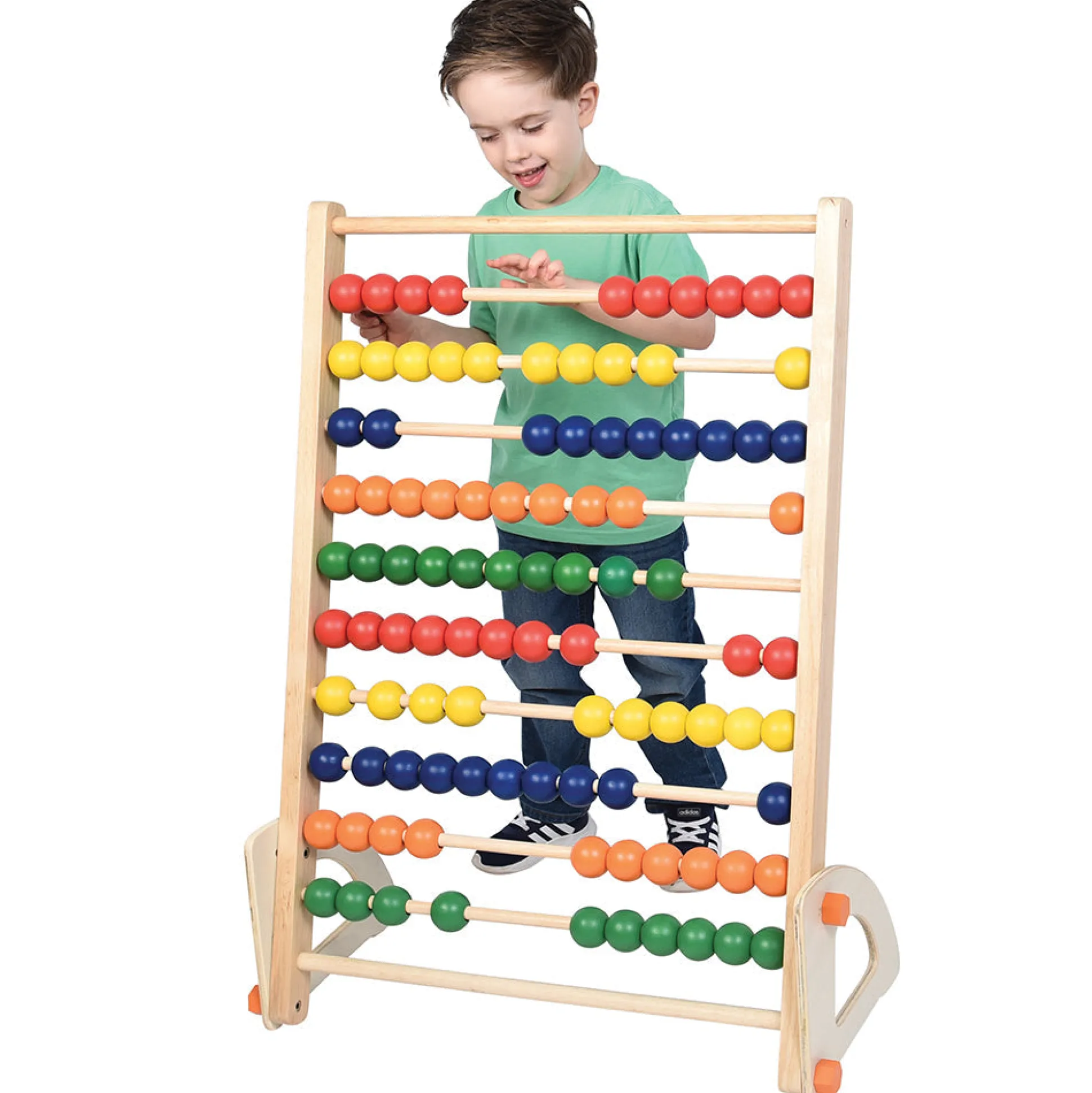 Jumbo Wooden Abacus Counting Frame | 100 Beads for Preschool Math Learning