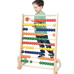 Jumbo Wooden Abacus Counting Frame | 100 Beads for Preschool Math Learning