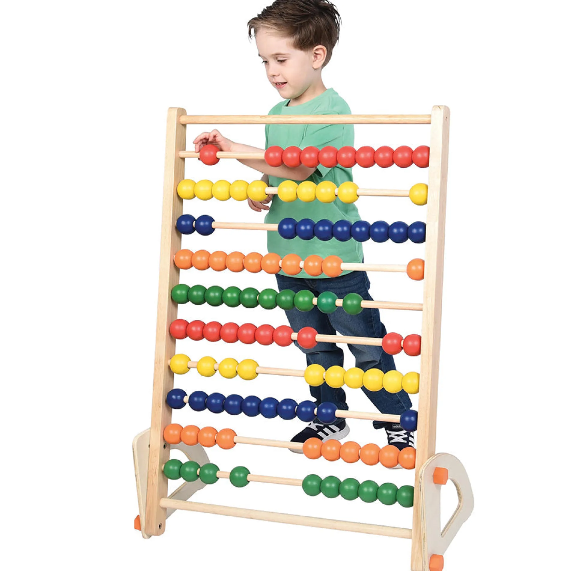 Jumbo Wooden Abacus Counting Frame | 100 Beads for Preschool Math Learning