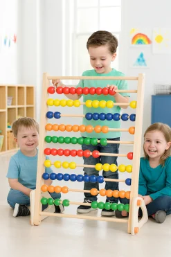 Jumbo Wooden Abacus Counting Frame | 100 Beads for Preschool Math Learning