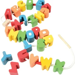 Jumbo Wooden Alphabet Lacing Beads Set | Fine Motor & Letter Practice