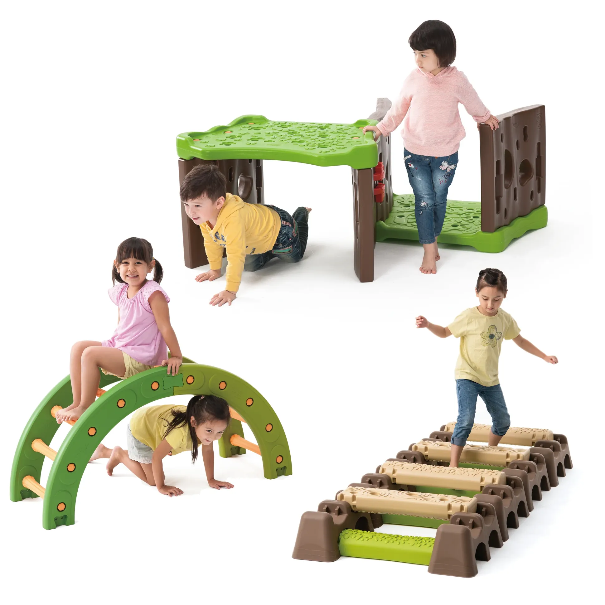 Jungle Forest Adventure | Nature-Inspired Gross Motor Activity Set with Forest Tunnel, Jungle Trail & Balance Arch