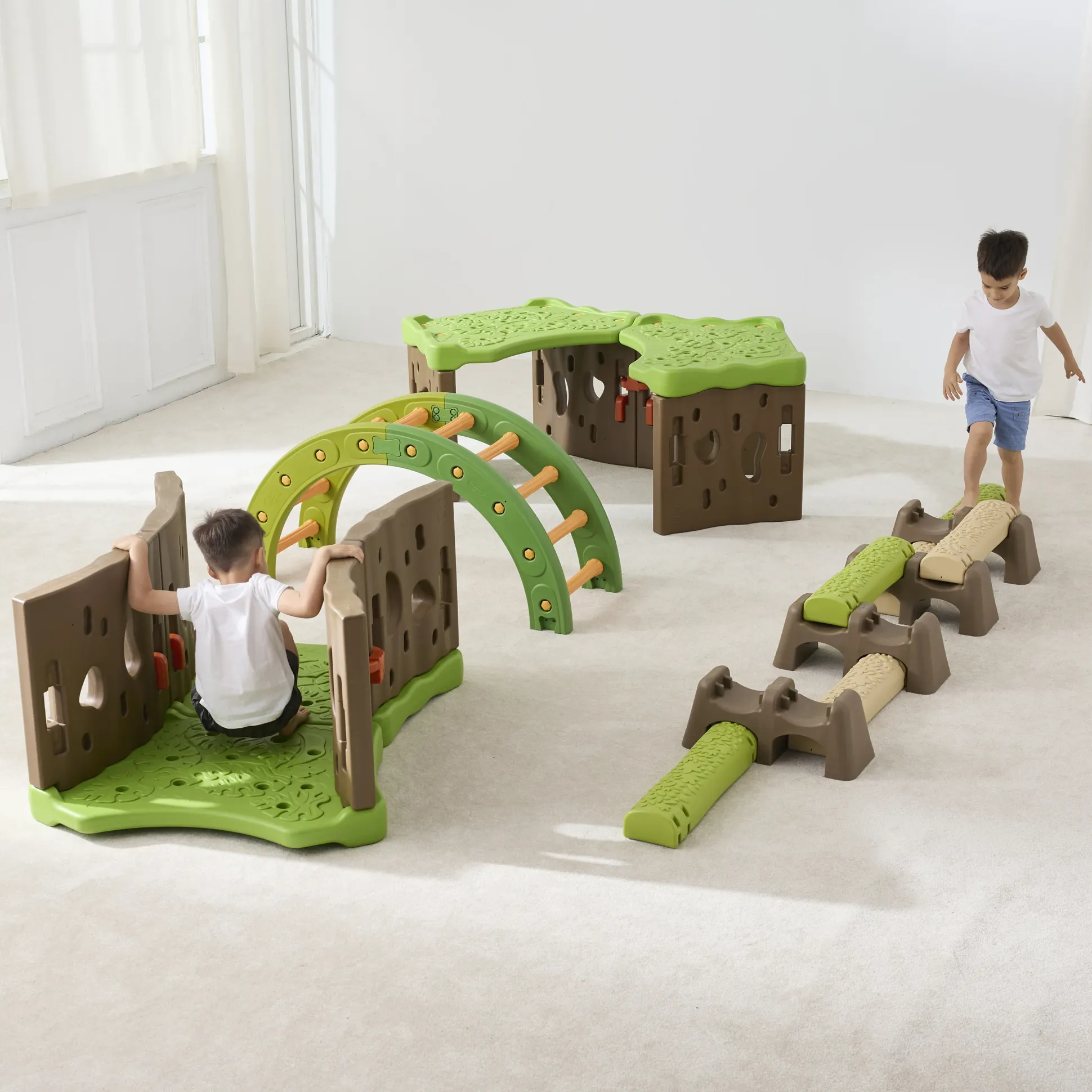 Jungle Forest Adventure | Nature-Inspired Gross Motor Activity Set with Forest Tunnel, Jungle Trail & Balance Arch
