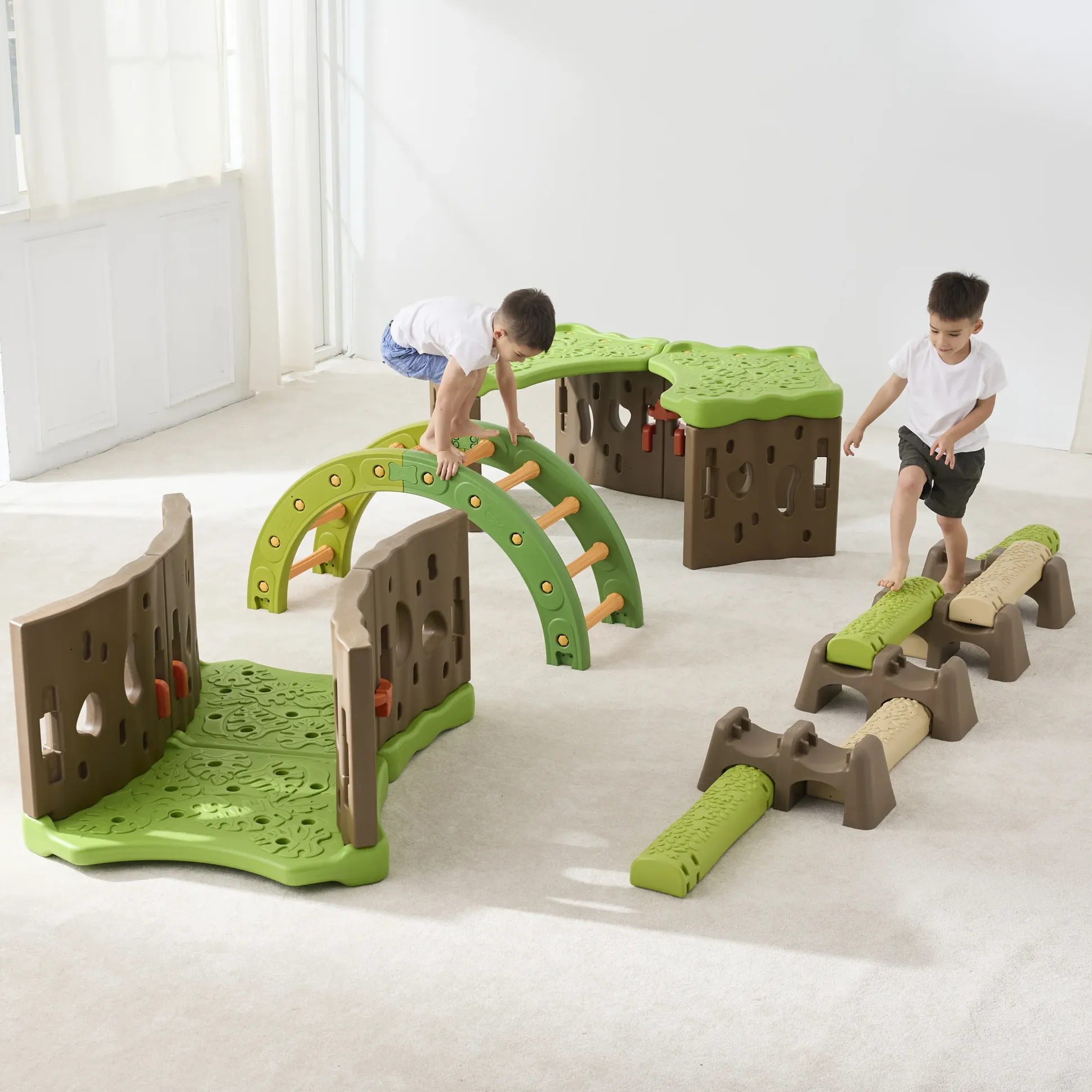 Jungle Forest Adventure | Nature-Inspired Gross Motor Activity Set with Forest Tunnel, Jungle Trail & Balance Arch