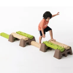 Jungle Trail Balance Logs & Bases | Gross Motor Balance Path Set with Textured Logs & Sturdy Stepping Bases