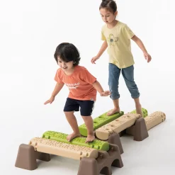 Jungle Trail Balance Logs & Bases | Gross Motor Balance Path Set with Textured Logs & Sturdy Stepping Bases