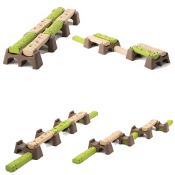 Jungle Trail Balance Logs & Bases | Gross Motor Balance Path Set with Textured Logs & Sturdy Stepping Bases