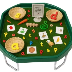 Junior Adjustable Activity Table with Sensory Tray | 28" Round Water, Sand & Art Play Station