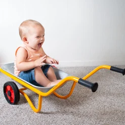 Kids Heavy-Duty Steel Wheelbarrow with Stable Two-Wheel Design | Outdoor Play & Realistic Gardening Tool