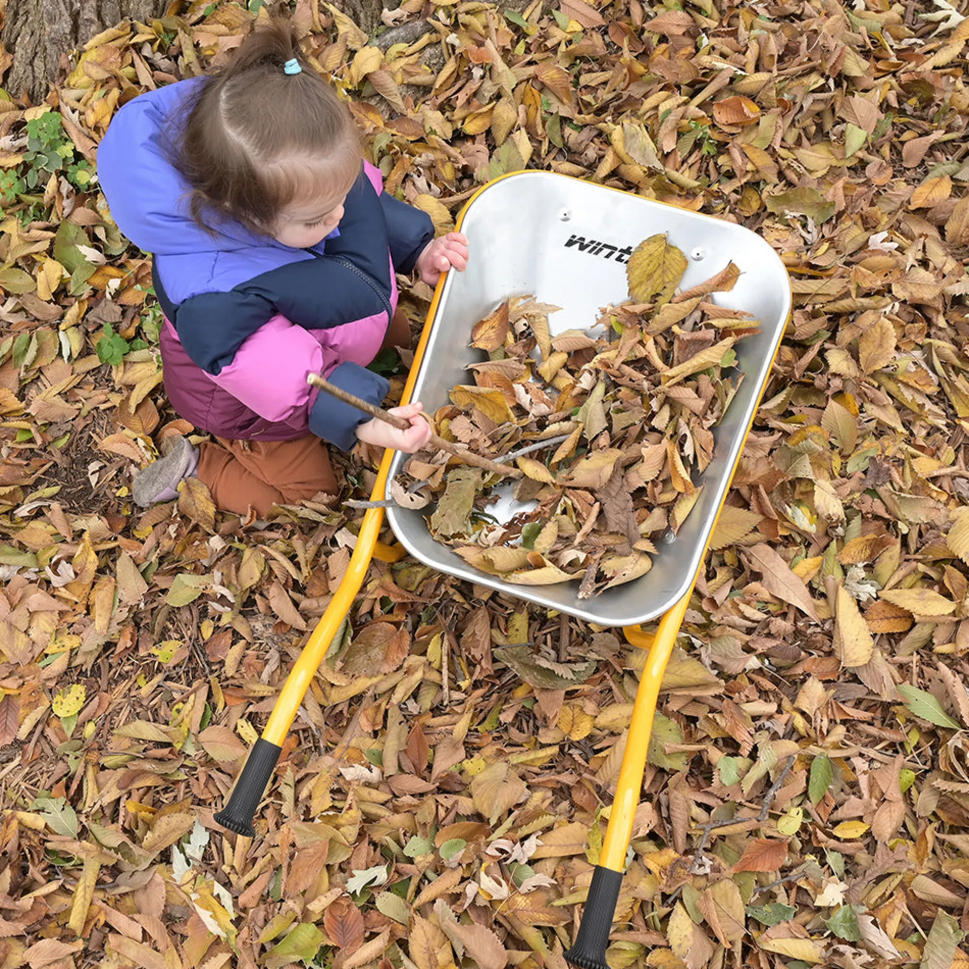 Kids Heavy-Duty Steel Wheelbarrow with Stable Two-Wheel Design | Outdoor Play & Realistic Gardening Tool