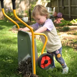 Kids Heavy-Duty Steel Wheelbarrow with Stable Two-Wheel Design | Outdoor Play & Realistic Gardening Tool