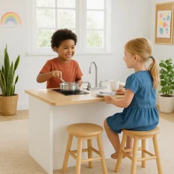 Kitchen Island and Barstools Bundle
