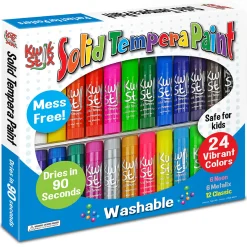Kwik Stix No-Mess Tempera Paint Sticks | 24 Assorted Colors