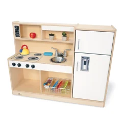 Let’s Play Toddler Kitchen Combo™ | All-in-One Pretend Play Kitchen Set in White