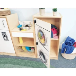 Let’s Play Toddler Kitchen | Toddler 4-Piece White Pretend Play Set with Stove, Sink, Fridge & Washer for Classrooms