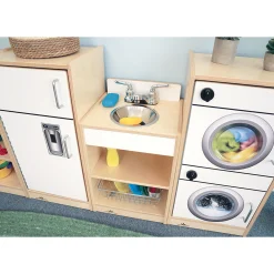 Let’s Play Toddler Sink™ | Pretend Play Kitchen Sink in White with Realistic Faucet
