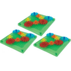 Light Table Gears & Plates | Set of 3 STEM Gear Boards with 24 Spinning Gears