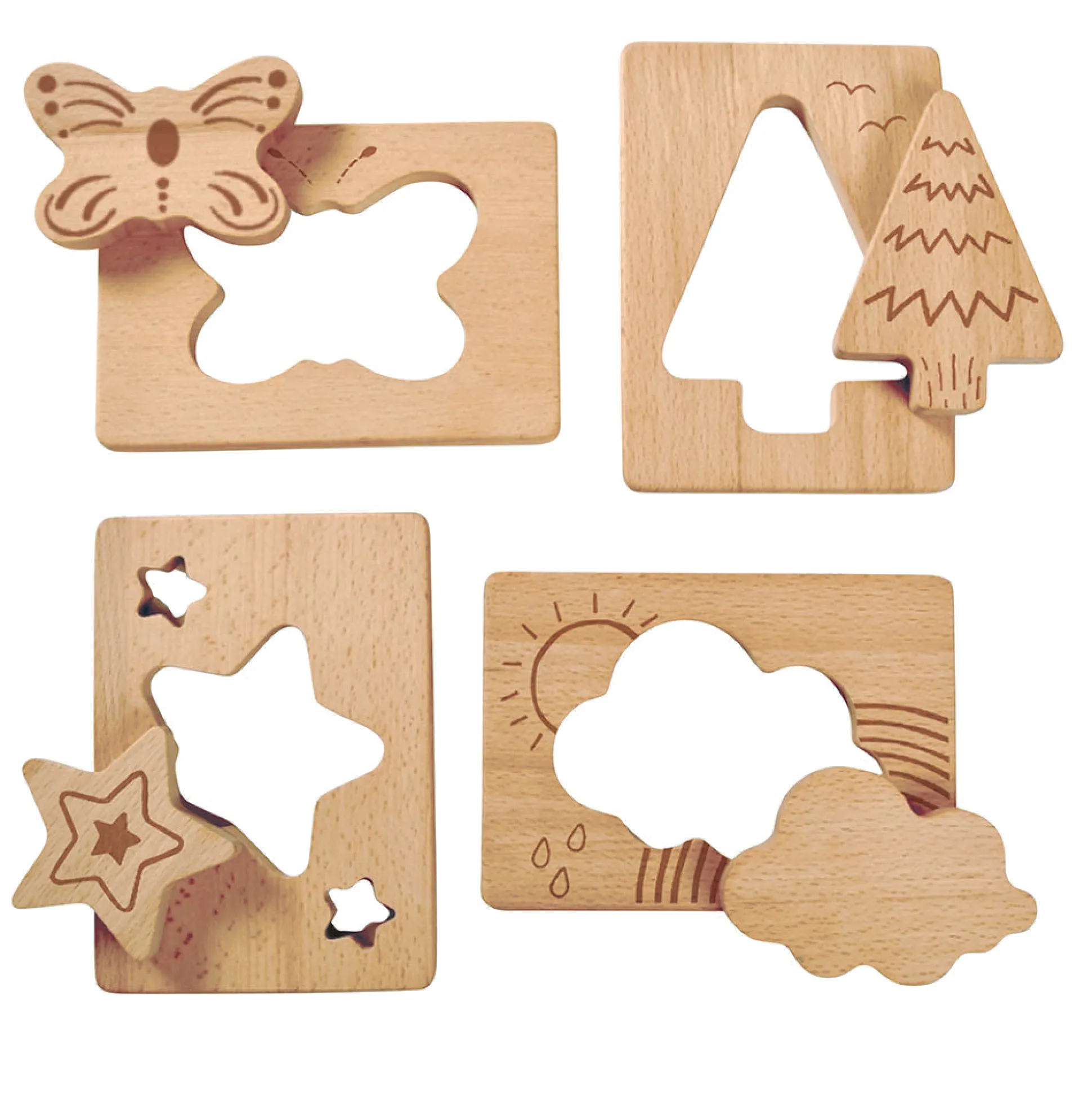 Little Looking Discovery Nature Shapes | Eco-Friendly Wooden Sensory Set
