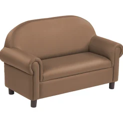 Little Lux Chocolate Preschool Sofa | Adjustable Faux Leather Kids' Couch