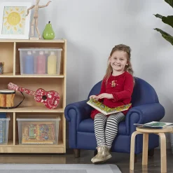Little Lux Navy Preschool Chair & Sofa Set | Adjustable Faux Leather Kids’ Seating