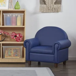Little Lux Navy Preschool Lounge Chair | Adjustable Kids’ Soft Seat for Reading & Relaxation