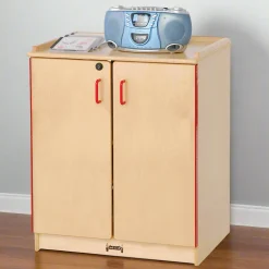 Lockable Mobile Media Cart with Adjustable Shelves