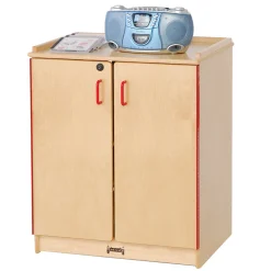 Lockable Mobile Media Cart with Adjustable Shelves