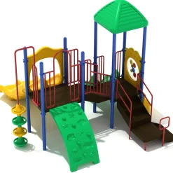 Los Arboles Multi-Climber Playground Set | Outdoor Play Structure with Double Slide, Activity Panels & Shade Roof for Ages 2–12